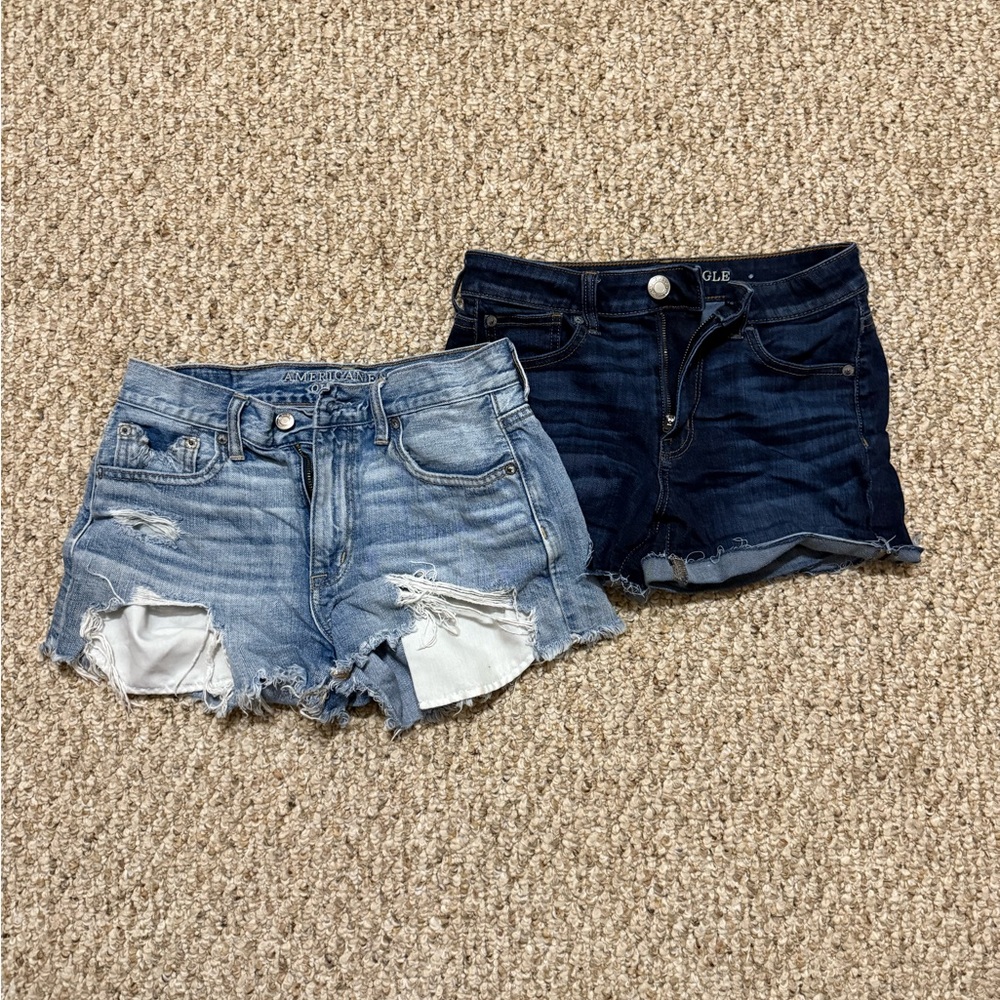 American Eagle Denim Shorts Set - Light and Dark Wash